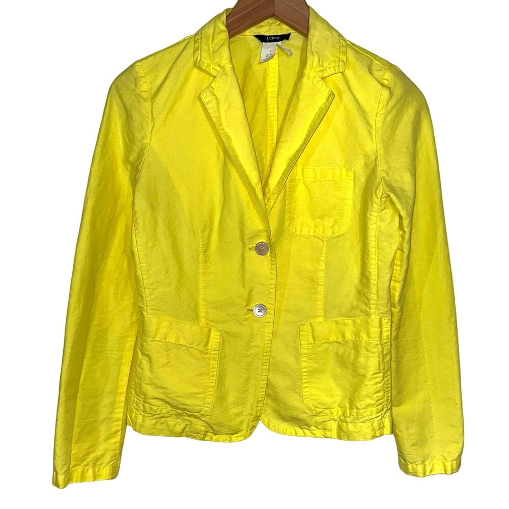 J. Crew Bright Yellow Cotton Blazer Jacket